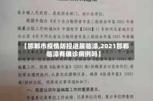 【邯郸市疫情防控进展临漳,2021邯郸临漳有确诊病例吗】