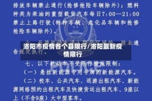 洛阳市疫情各个县限行/洛阳最新疫情限行