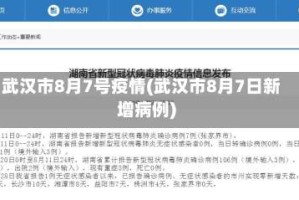 武汉市8月7号疫情(武汉市8月7日新增病例)